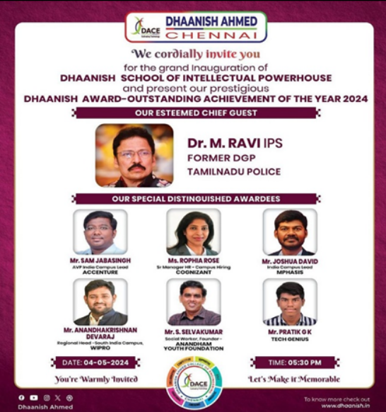 Invites for the inauguration of Dhaanish School of Intellectual Powerhouse(SIPH)