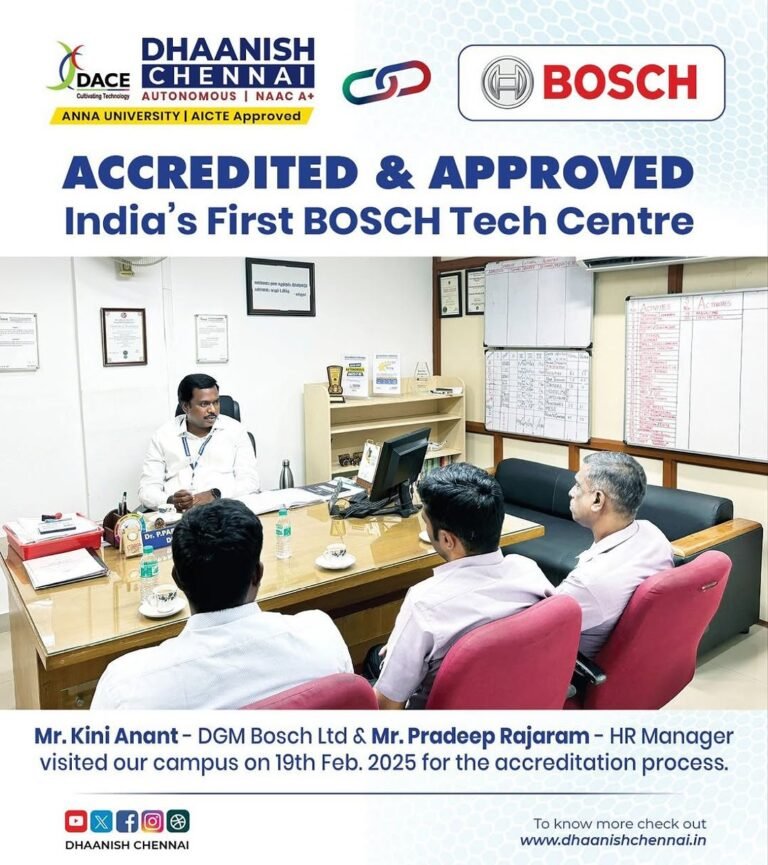 We are delighted to announce that Dhaanish Chennai has been privileged to establish India’s First Prestigious BOSCH Technological Centre after a successful audit! ✅🔧