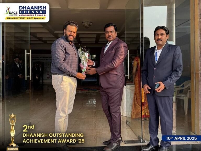 We were privileged to have Mr. Udaya Sankar,National Lead – Academia & Government Relations, NASSCOM,as a distinguished awardee at Dhaanish Chennai.