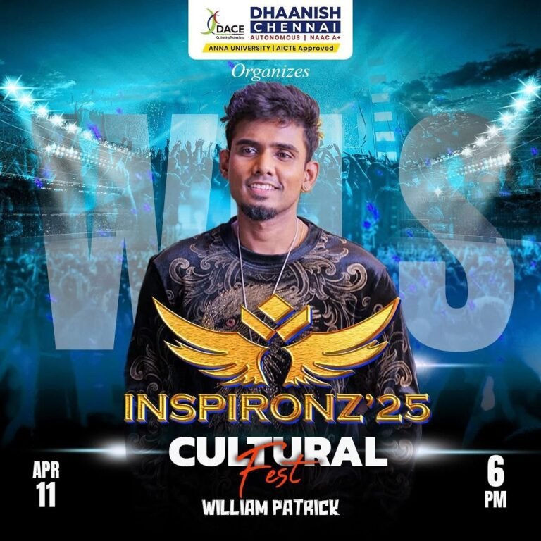 We’re thrilled to welcome William Patrick, the sensational performer, to set the stage on fire at our Cultural Fest! 🔥✨