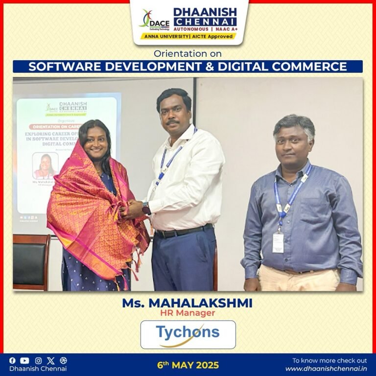 We were honored to host Ms. Mahalakshmi, HR Manager at Tychons, for an engaging orientation on Software Development & Digital Commerce 💻📈