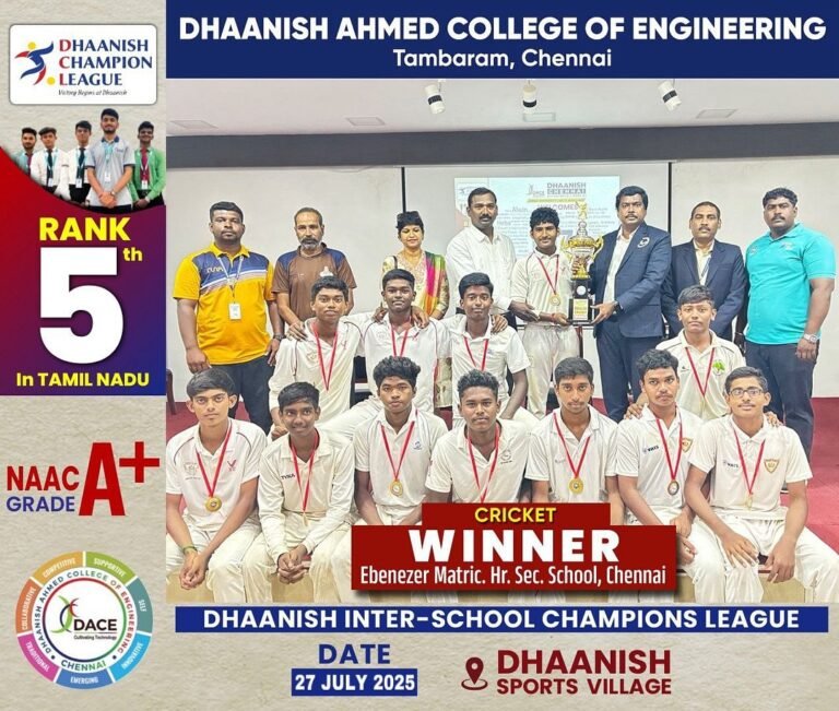 A day of electrifying sportsmanship at Dhaanish Sports Village! Winners Ebenezer Matric. Hr. Sec. School, Chennai, Runners: Jaya Jaya Sankara International School
