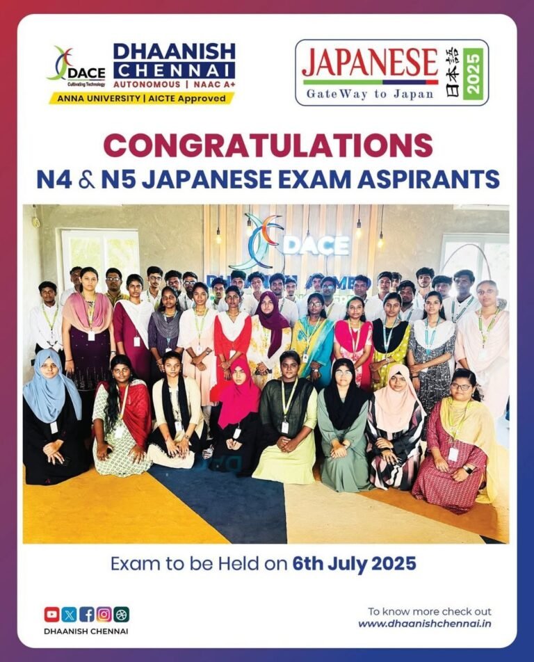 Global dreams take off from Dhaanish Chennai! 🌏✨A big salute to our N4 & N5 Japanese Language Exam Aspirants! 🇯🇵You’re not just learning a language — you’re preparing to lead in a global world