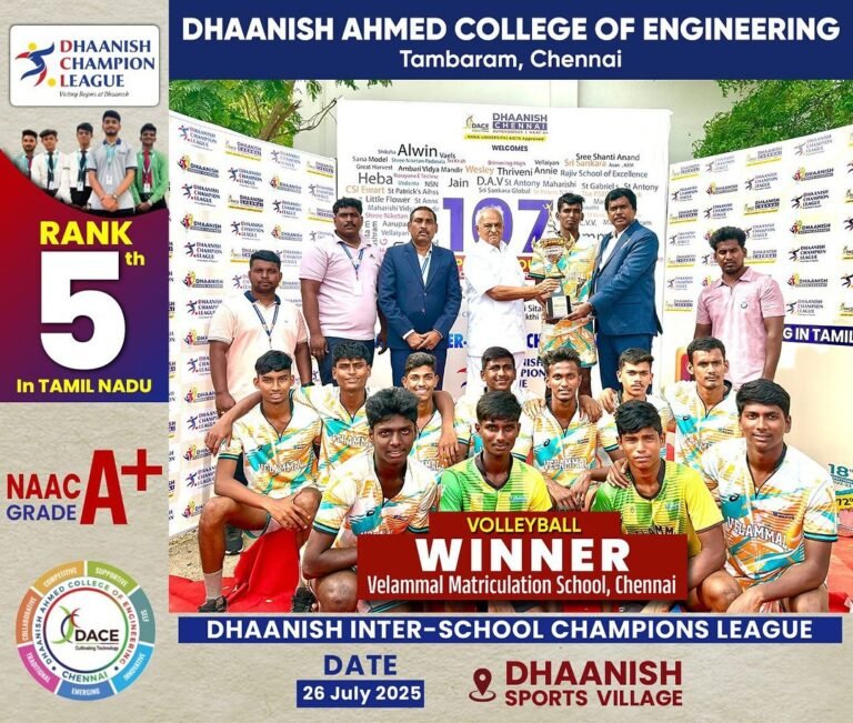 A Day of electrifying sportsmanship, fierce competition, and glorious victories! Volleyball Winner Velammal Matriculation School, Chennai, Volleyball Runner Shri Gorantla Ramalingaiah Vivekananda Vidyalaya, Panjetti